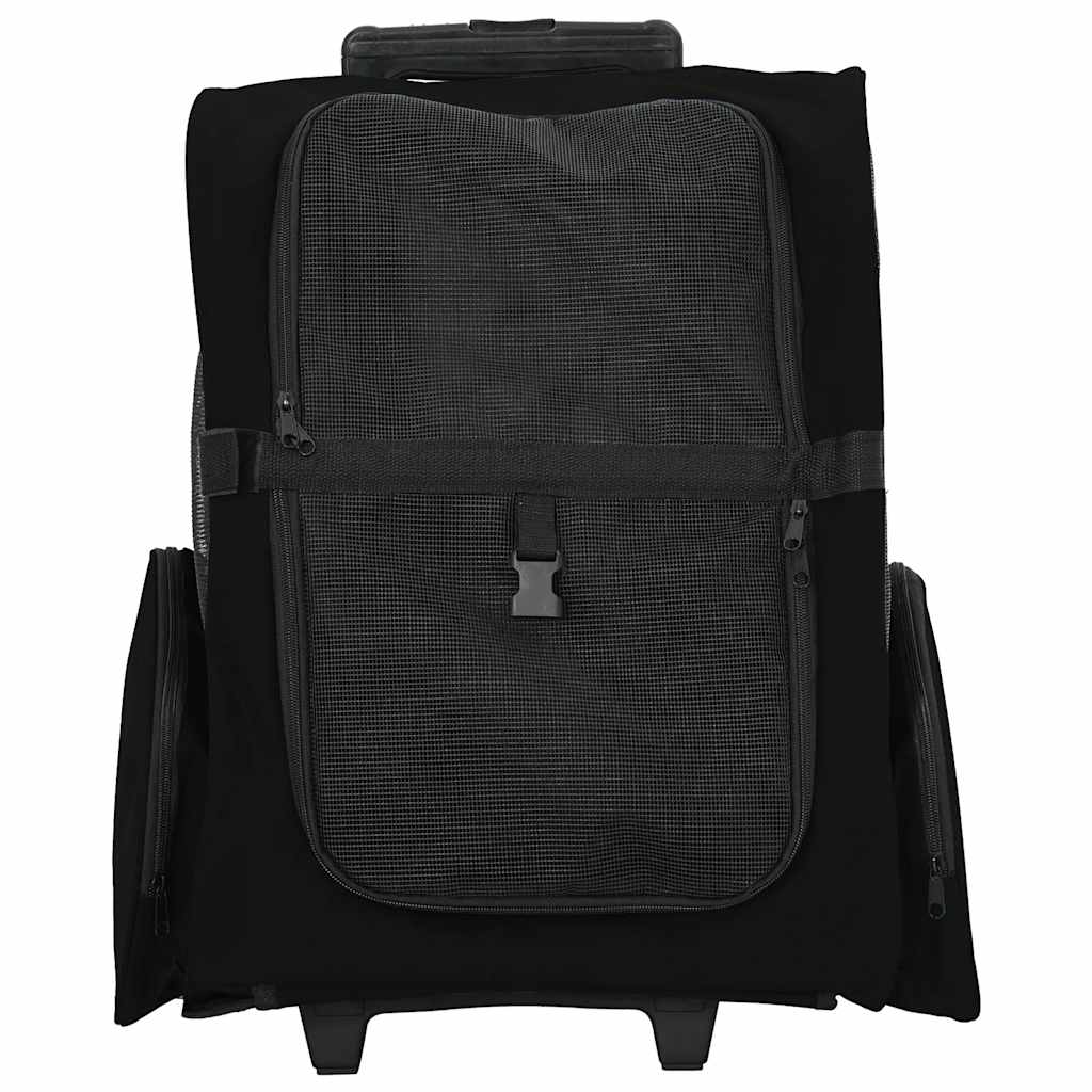 Καρότσι Κατοικίδιων 3 σε 1 Μαύρο Ύφασμα Oxford 48x32x(57-106) εκ.