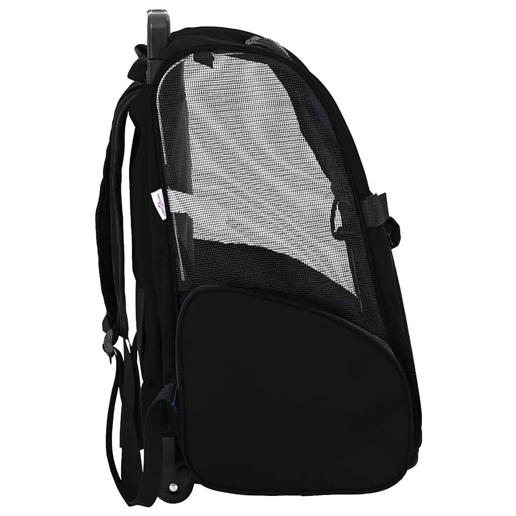 Καρότσι Κατοικίδιων 3 σε 1 Μαύρο Ύφασμα Oxford 48x32x(57-106) εκ.