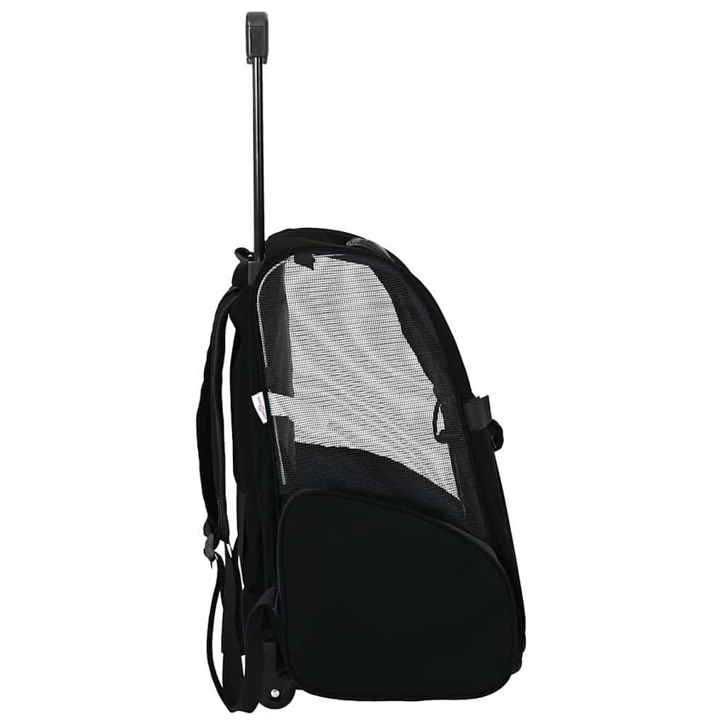 Καρότσι Κατοικίδιων 3 σε 1 Μαύρο Ύφασμα Oxford 48x32x(57-106) εκ.
