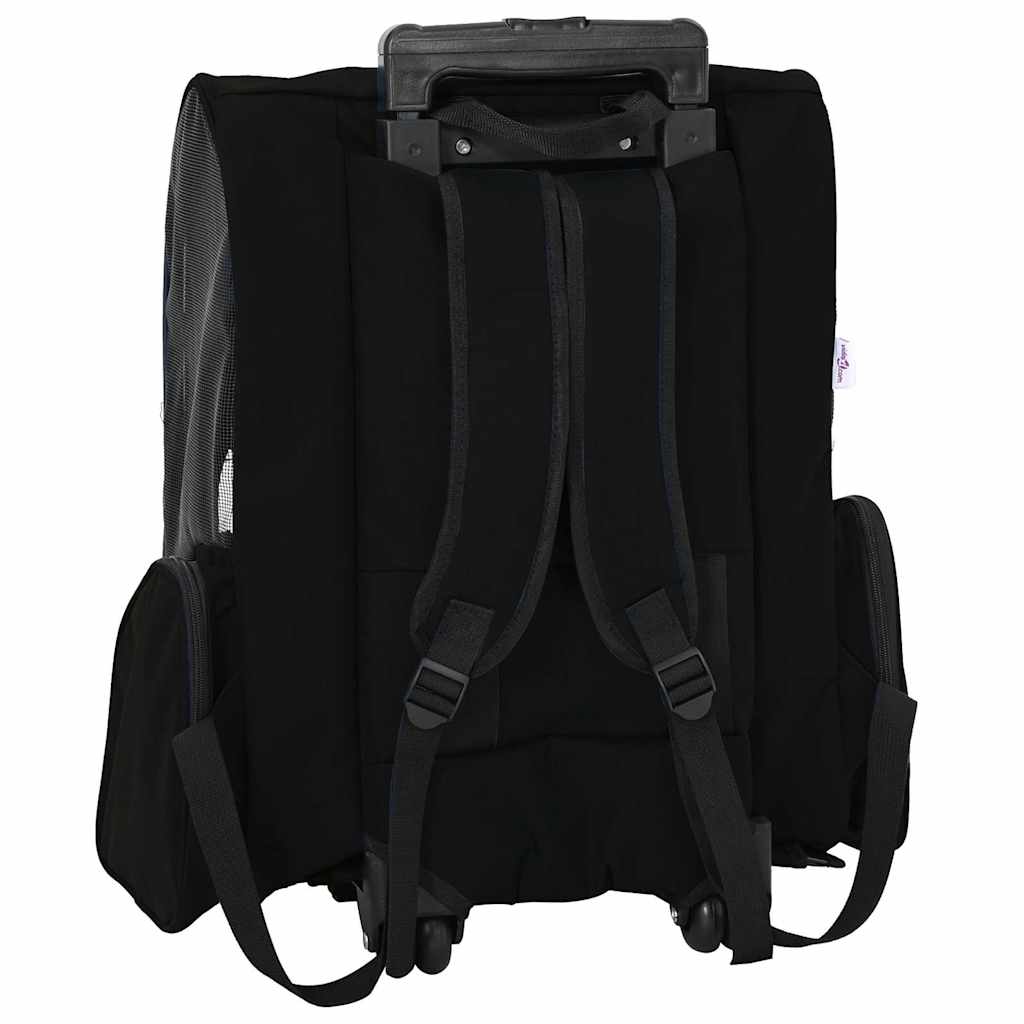 Καρότσι Κατοικίδιων 3 σε 1 Μαύρο Ύφασμα Oxford 48x32x(57-106) εκ.