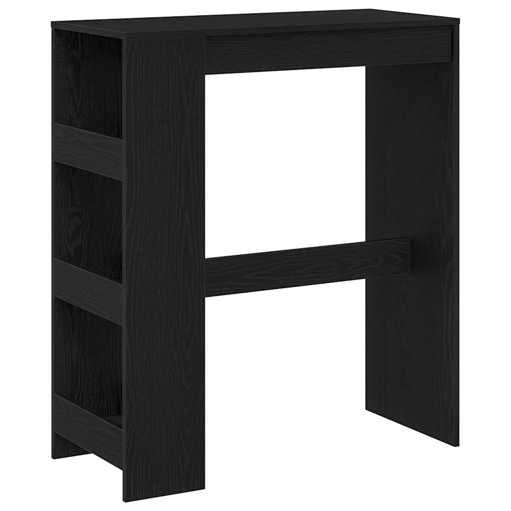 Τραπέζι Μπαρ με Ράφια από Μαύρη Δρυς 90x40x103,5 εκ. από Τεχνητό Ξύλο