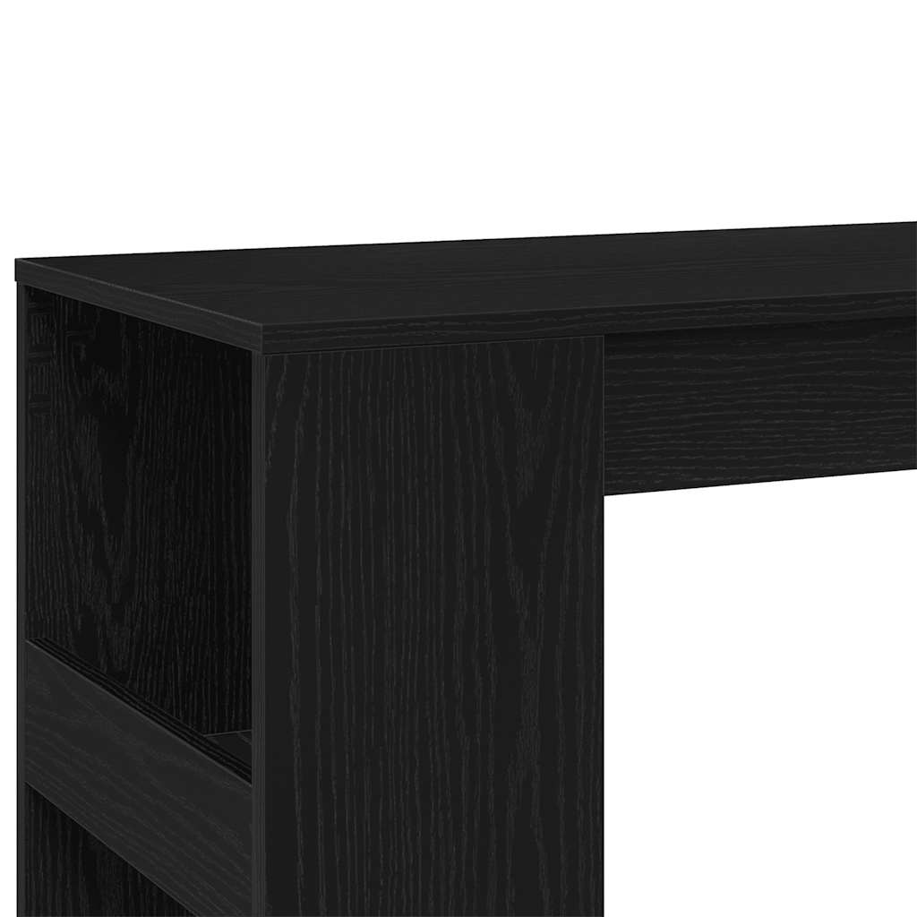 Τραπέζι Μπαρ με Ράφια από Μαύρη Δρυς 90x40x103,5 εκ. από Τεχνητό Ξύλο