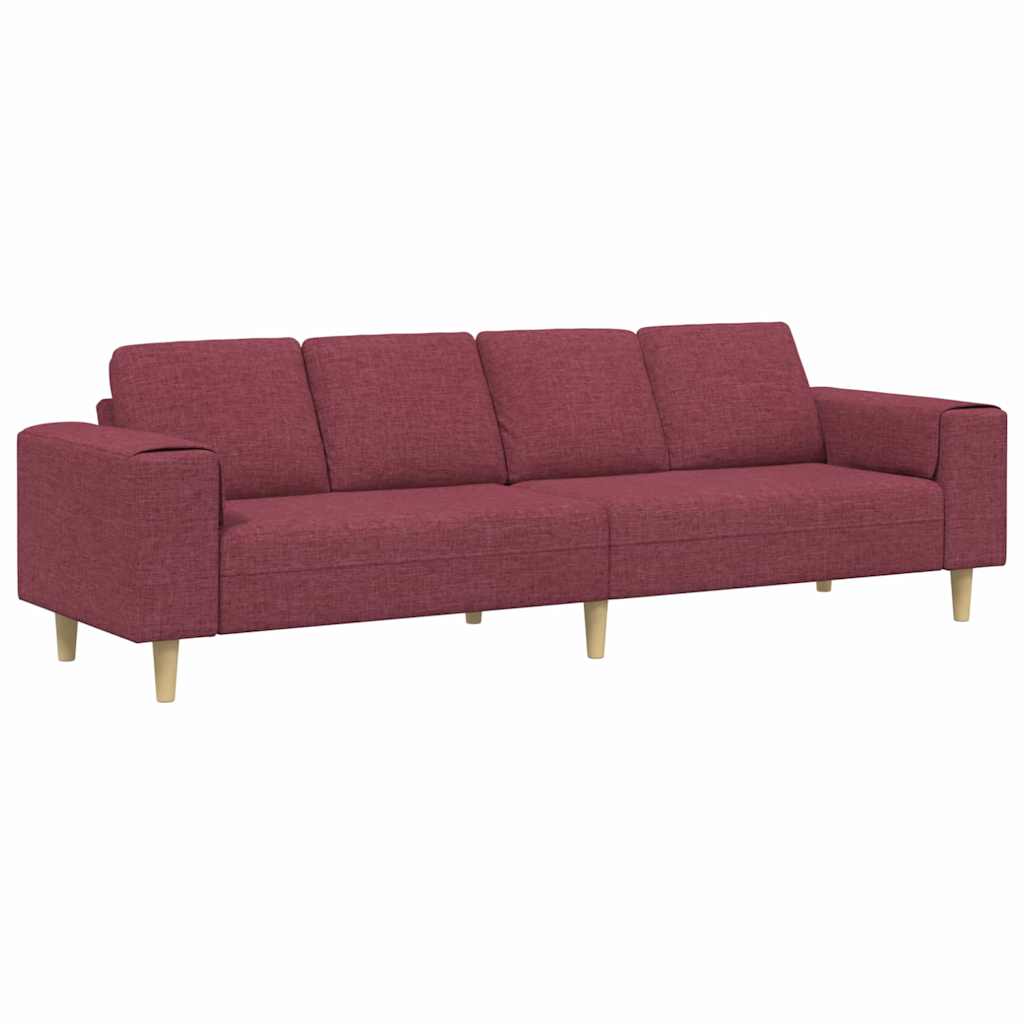 Καναπές σαλονιού Κόκκινο 250 x 77 x 76 εκ. Πολυεστέρας