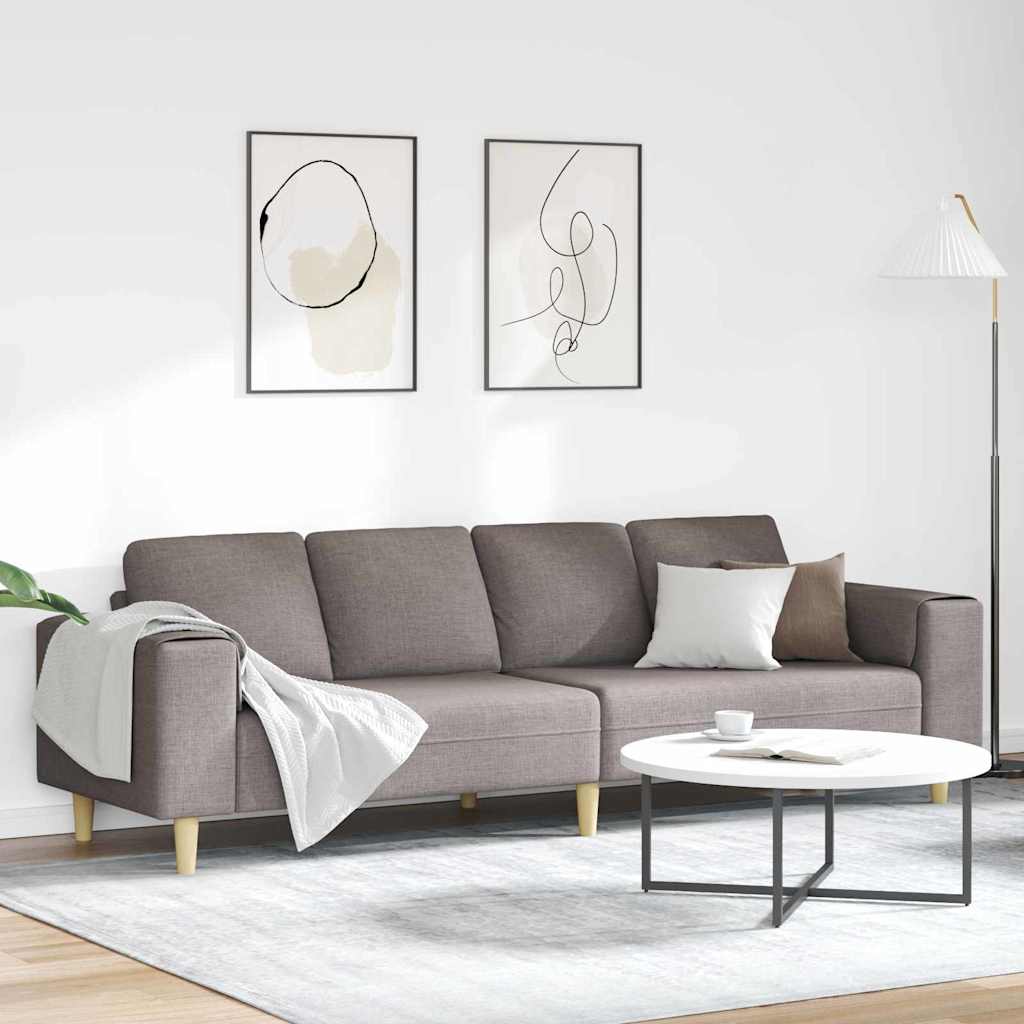 Καναπές σαλονιού Taupe 250 x 77 x 76 εκ. Πολυεστέρας