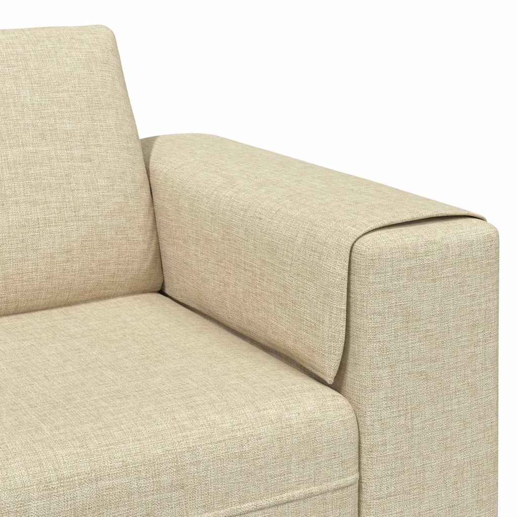 Καναπές σαλονιού Κρεμ 250 x 77 x 76 εκ. Πολυεστέρας
