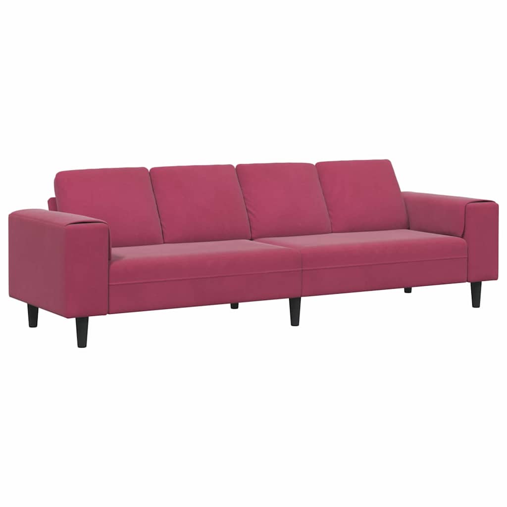 Καναπές σαλονιού Κόκκινο 250 x 77 x 76 εκ.