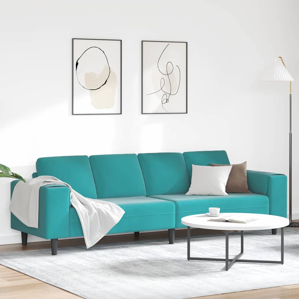 Καναπές σαλονιού Τιρκουάζ 250 x 188 x 76 εκ.