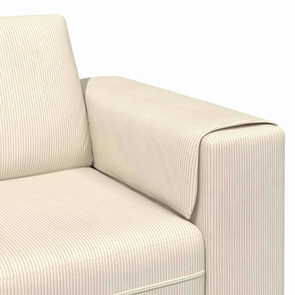 Καναπές Κρεμ 250 x 77 x 76 εκ. Υφασμάτινο Κορντουρά