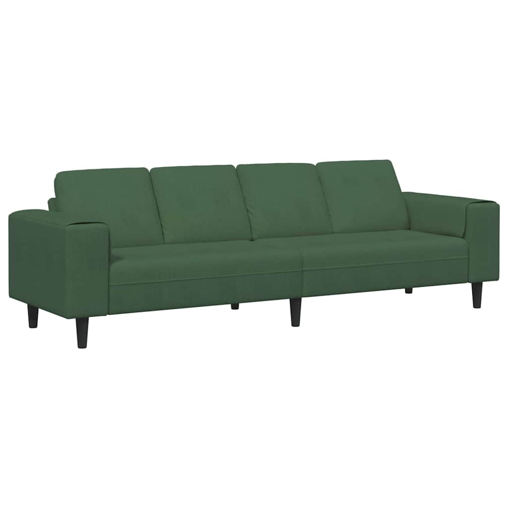 Καναπές Σκούρο Πράσινο 250 x 77 x 76 εκ. Υφασμάτινο Κορντουρά