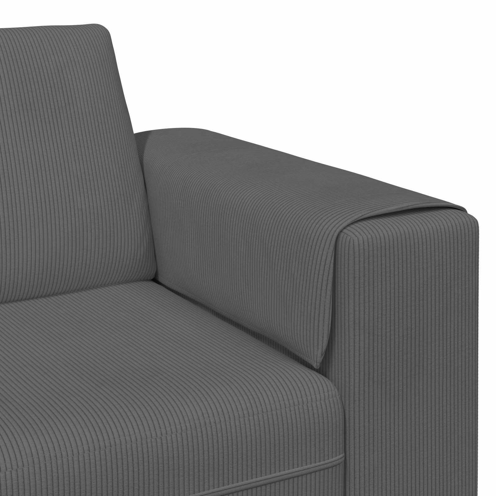 Καναπές Σκούρο Γκρι 250 x 188 x 76 εκ. Υφασμάτινο Κορντουρά