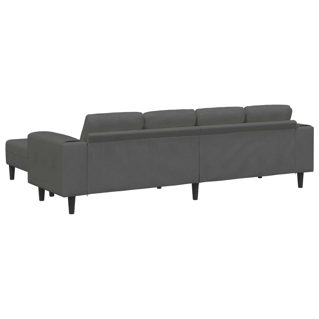 Καναπές Σκούρο Γκρι 250 x 188 x 76 εκ. Υφασμάτινο Κορντουρά