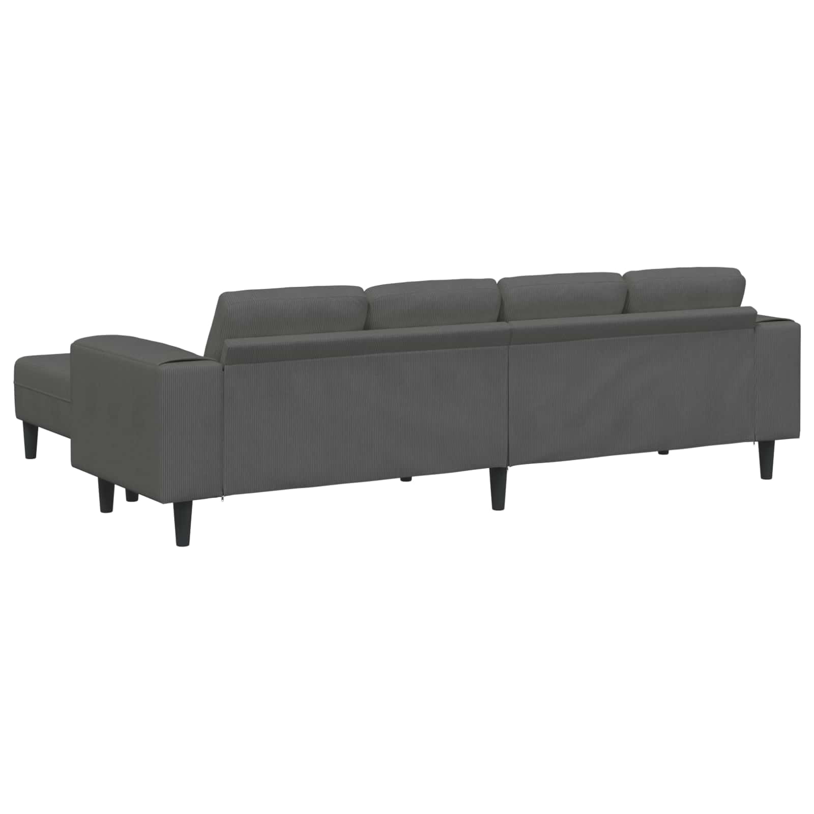 Καναπές Σκούρο Γκρι 250 x 188 x 76 εκ. Υφασμάτινο Κορντουρά