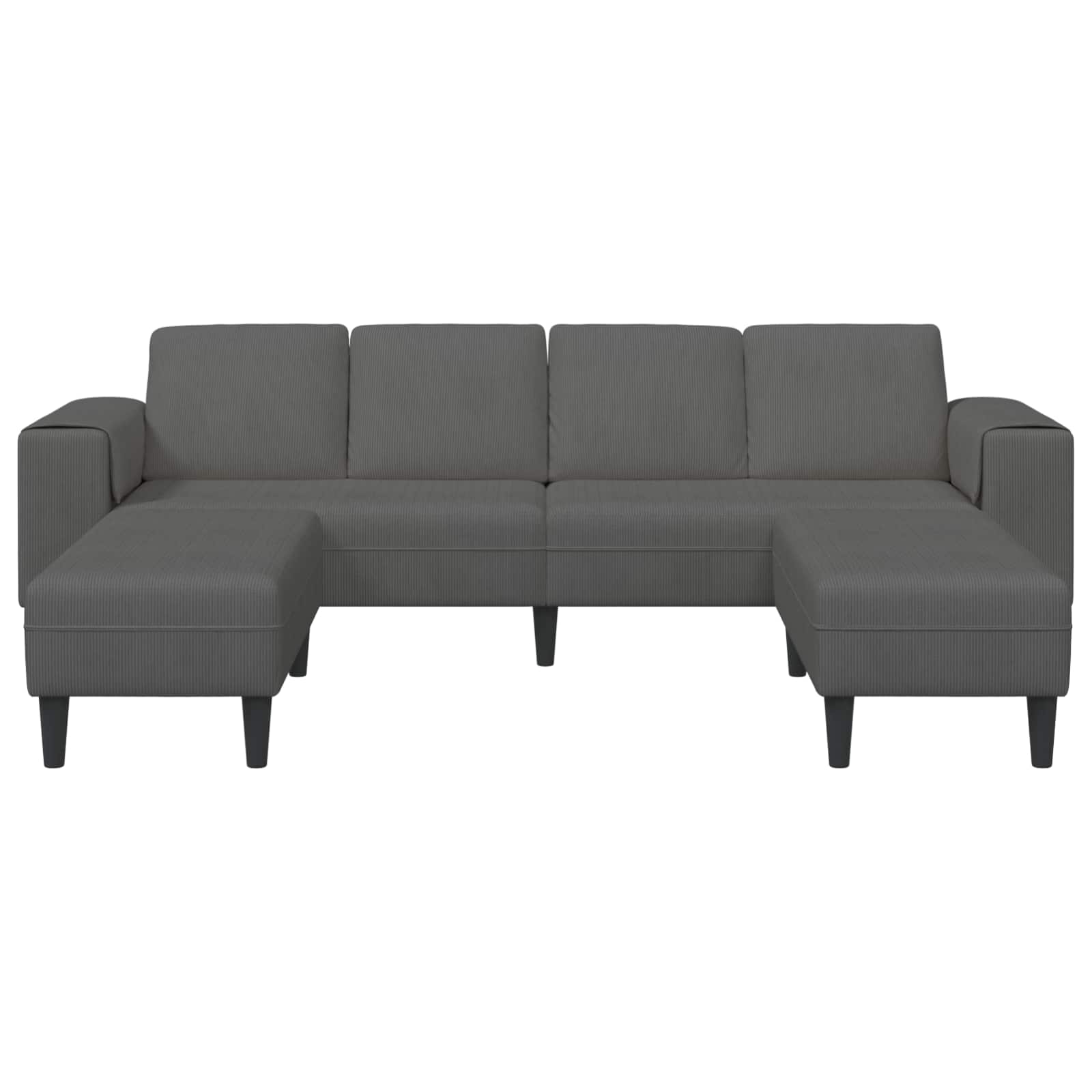 Καναπές Σκούρο Γκρι 250 x 188 x 76 εκ. Υφασμάτινο Κορντουρά