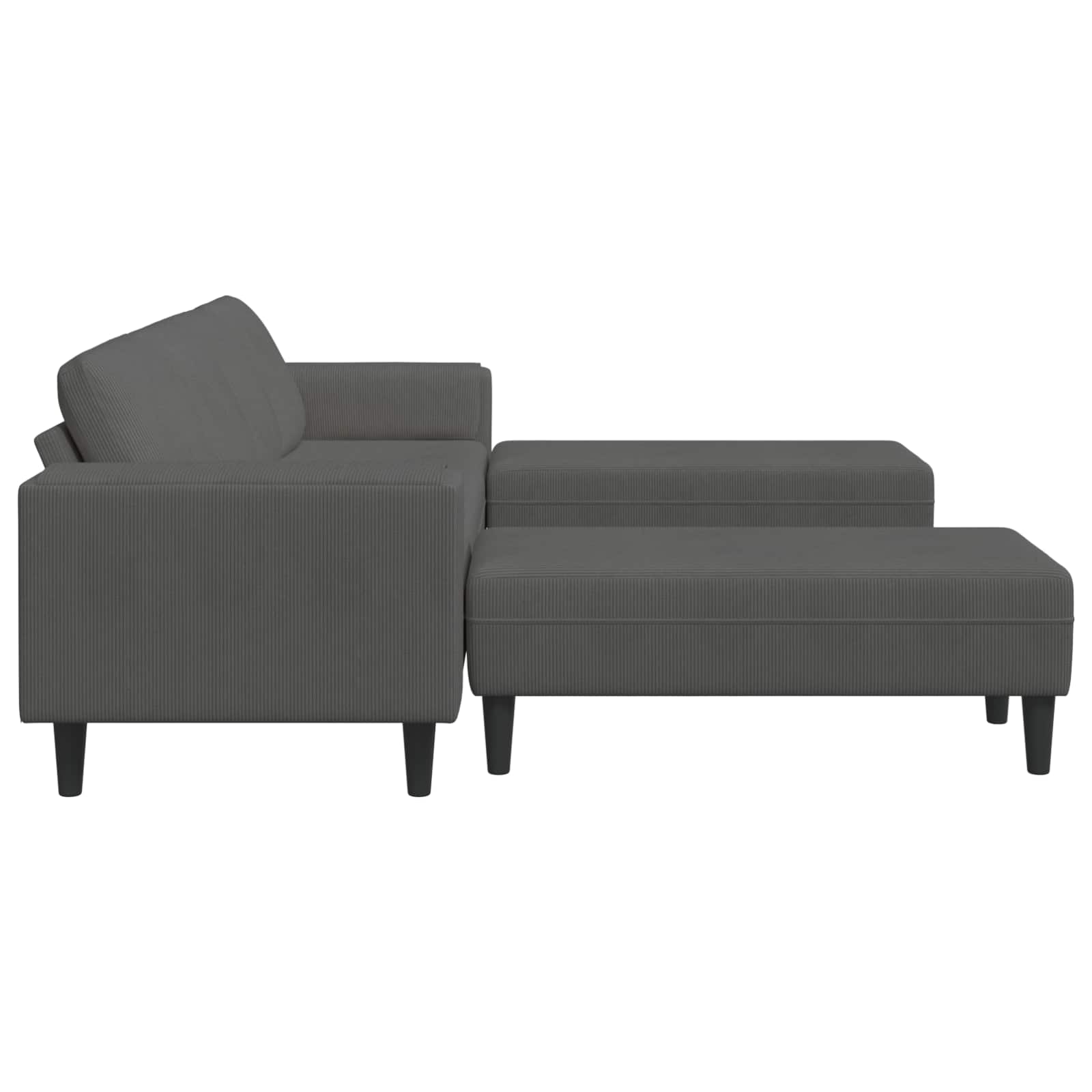 Καναπές Σκούρο Γκρι 250 x 188 x 76 εκ. Υφασμάτινο Κορντουρά