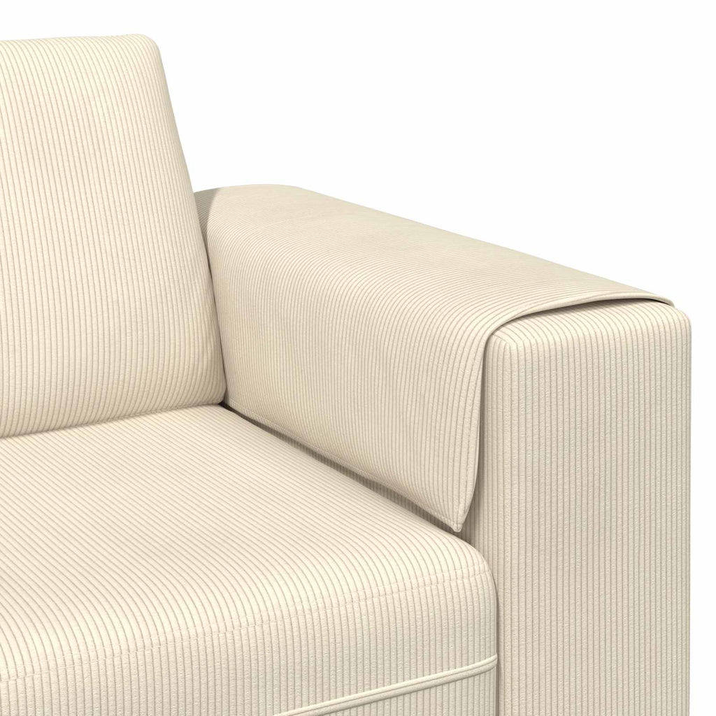 Καναπές Κρεμ 250 x 188 x 76 εκ. Υφασμάτινο Κορντουρά