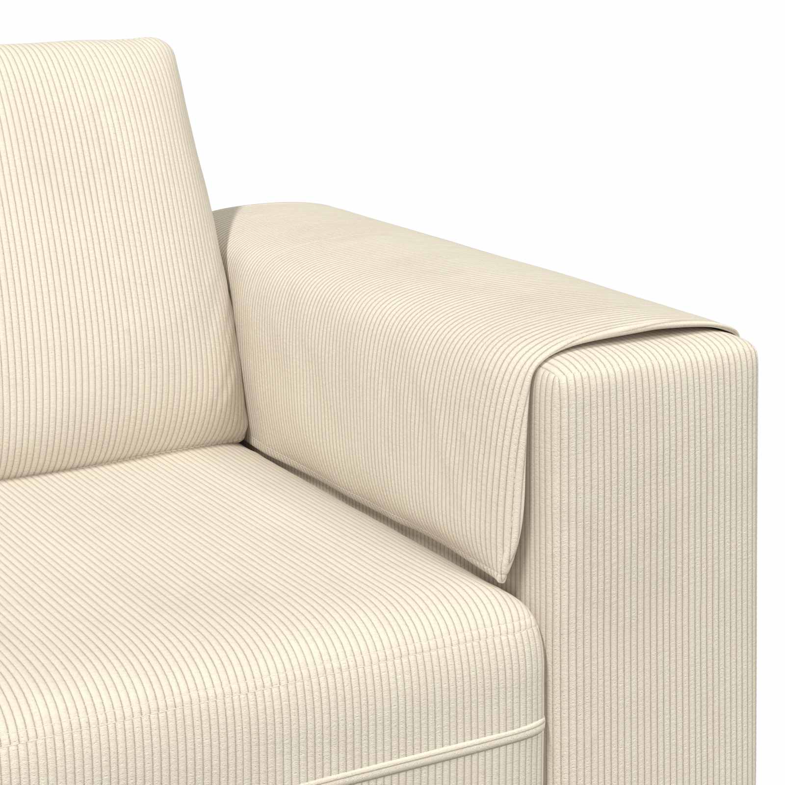 Καναπές Κρεμ 250 x 188 x 76 εκ. Υφασμάτινο Κορντουρά