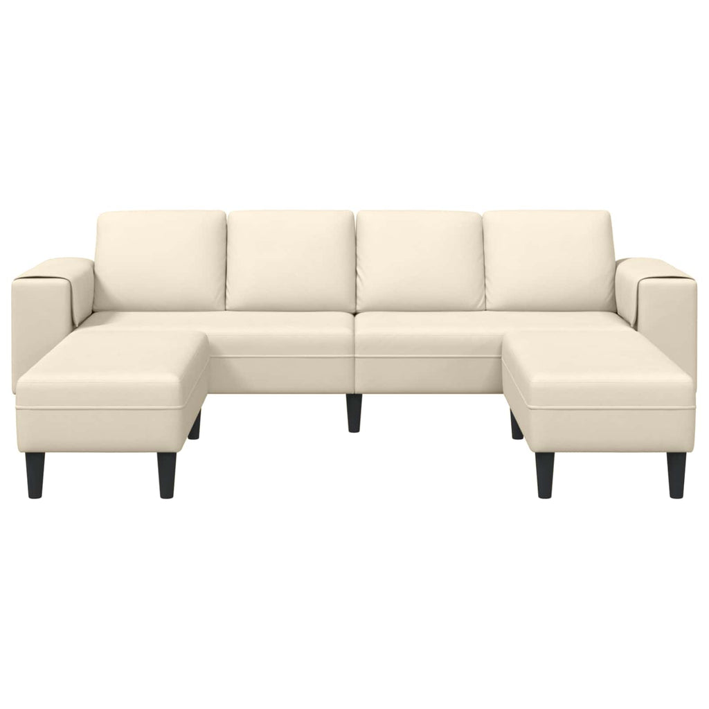 Καναπές Κρεμ 250 x 188 x 76 εκ. Υφασμάτινο Κορντουρά
