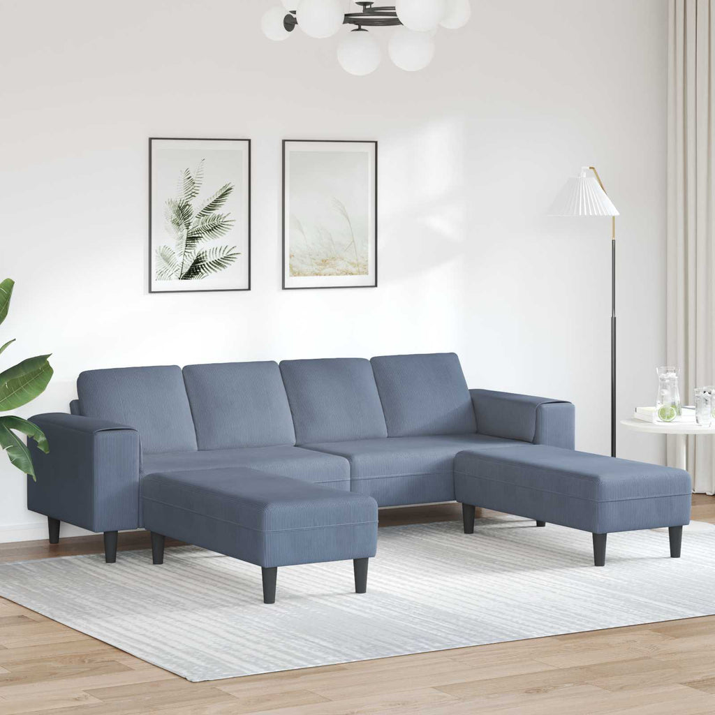 Καναπές Μπλε 250 x 188 x 76 εκ. Υφασμάτινο Κορντουρά