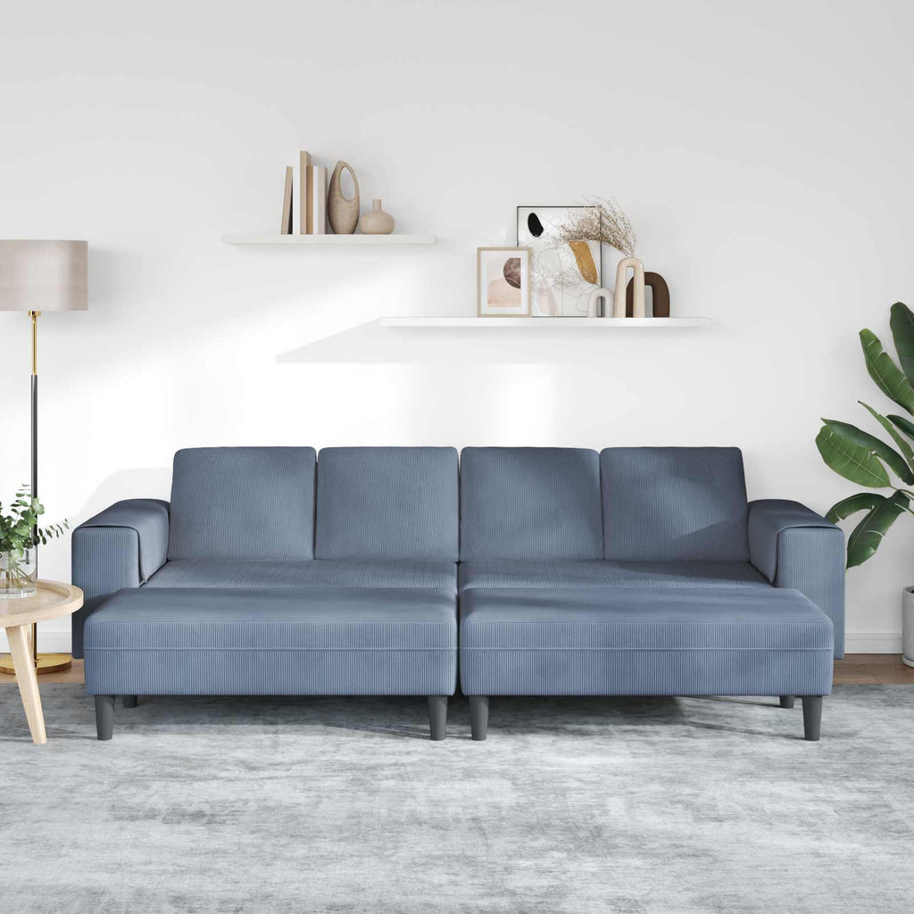 Καναπές Μπλε 250 x 188 x 76 εκ. Υφασμάτινο Κορντουρά