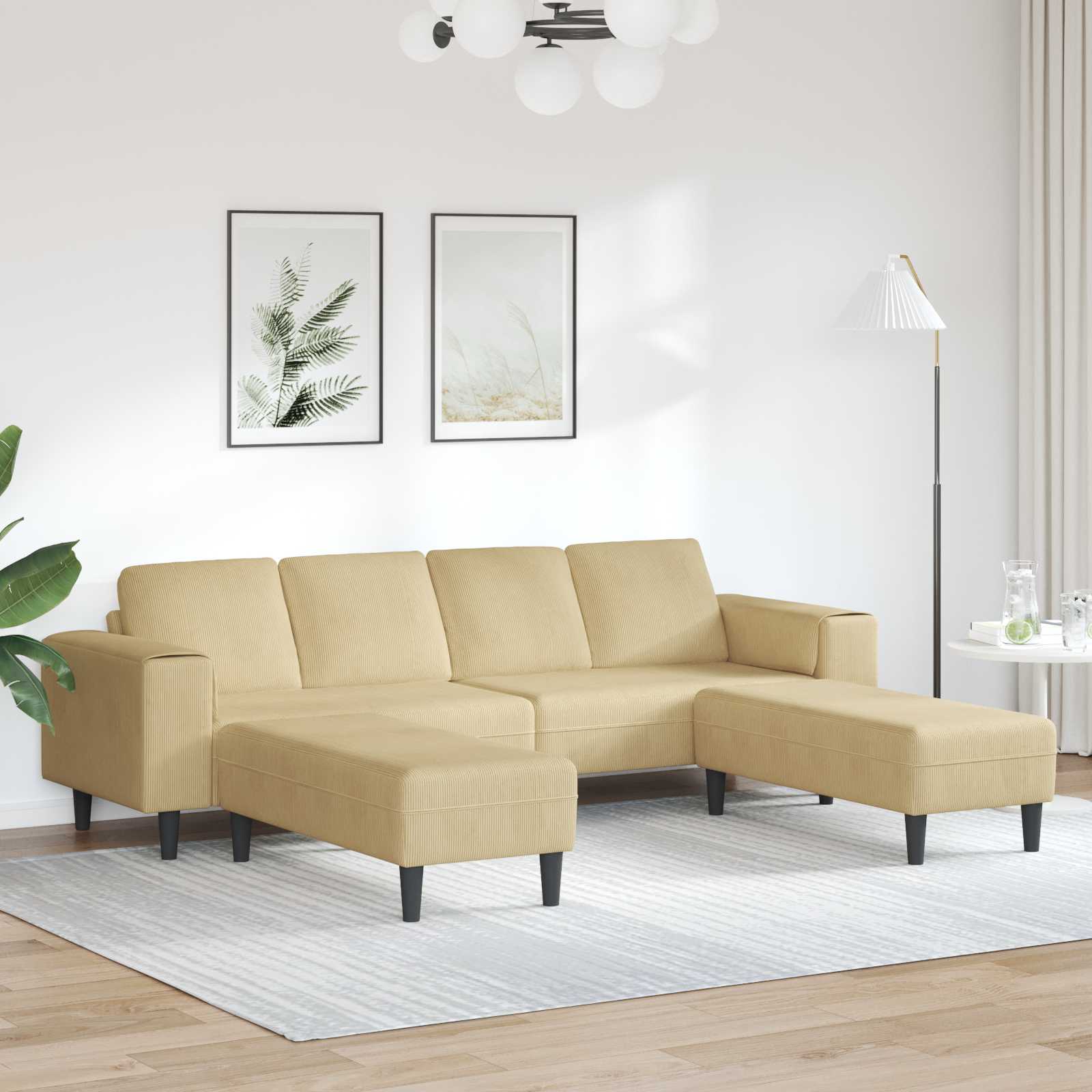 Καναπές Γκρι Πράσινο 250 x 188 x 76 εκ. Υφασμάτινο Κορντουρά