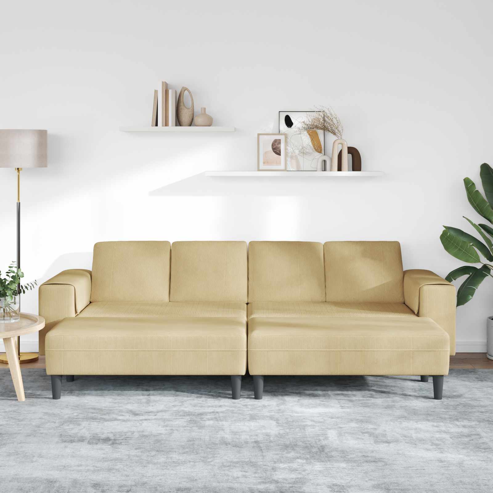 Καναπές Γκρι Πράσινο 250 x 188 x 76 εκ. Υφασμάτινο Κορντουρά