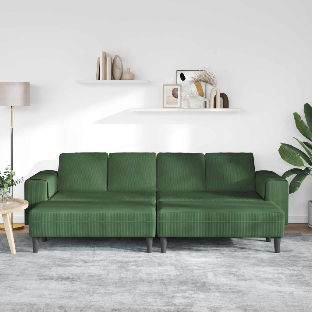 Καναπές Σκούρο Πράσινο 250 x 188 x 76 εκ. Υφασμάτινο Κορντουρά