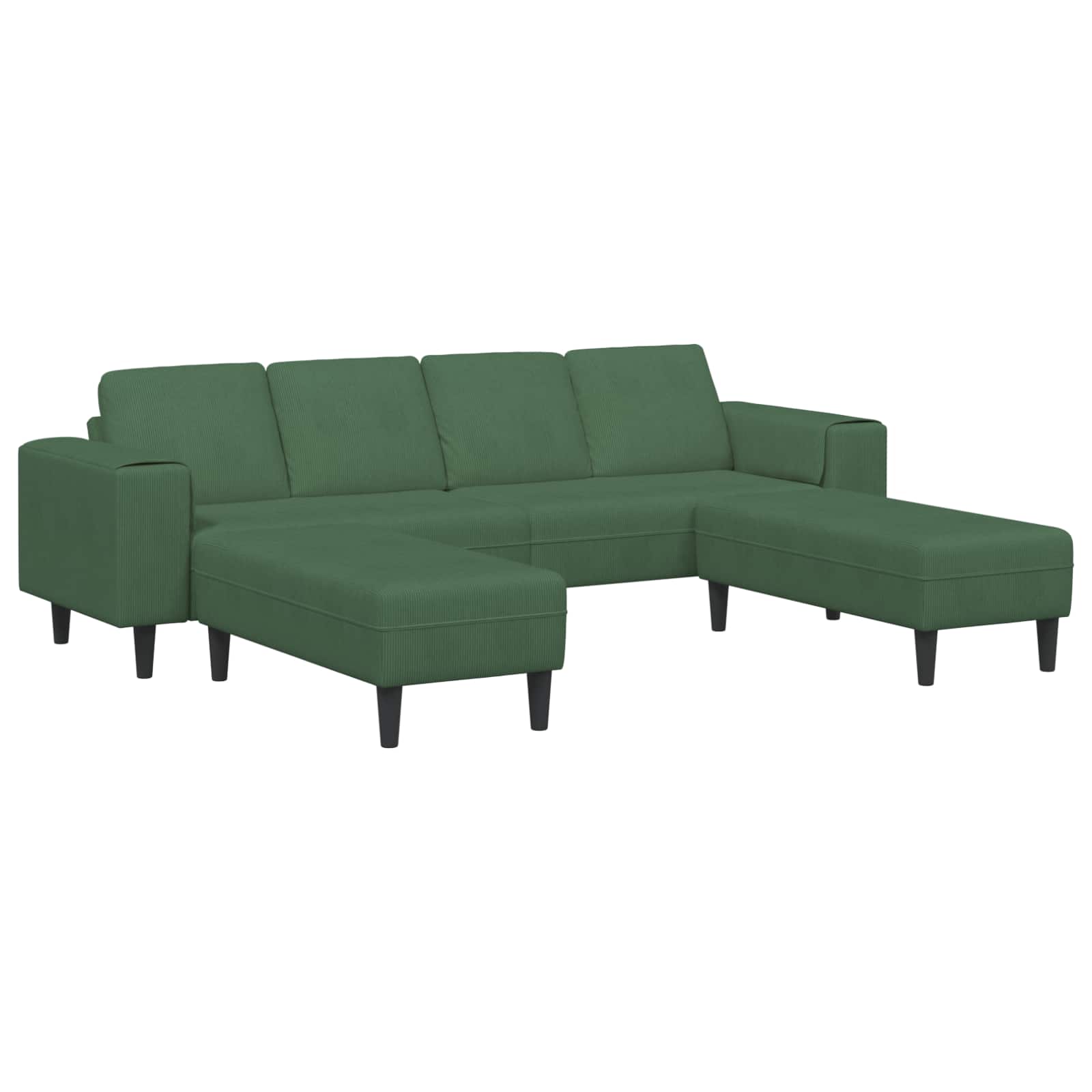 Καναπές Σκούρο Πράσινο 250 x 188 x 76 εκ. Υφασμάτινο Κορντουρά