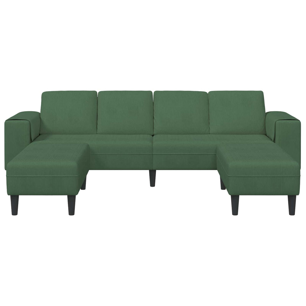 Καναπές Σκούρο Πράσινο 250 x 188 x 76 εκ. Υφασμάτινο Κορντουρά