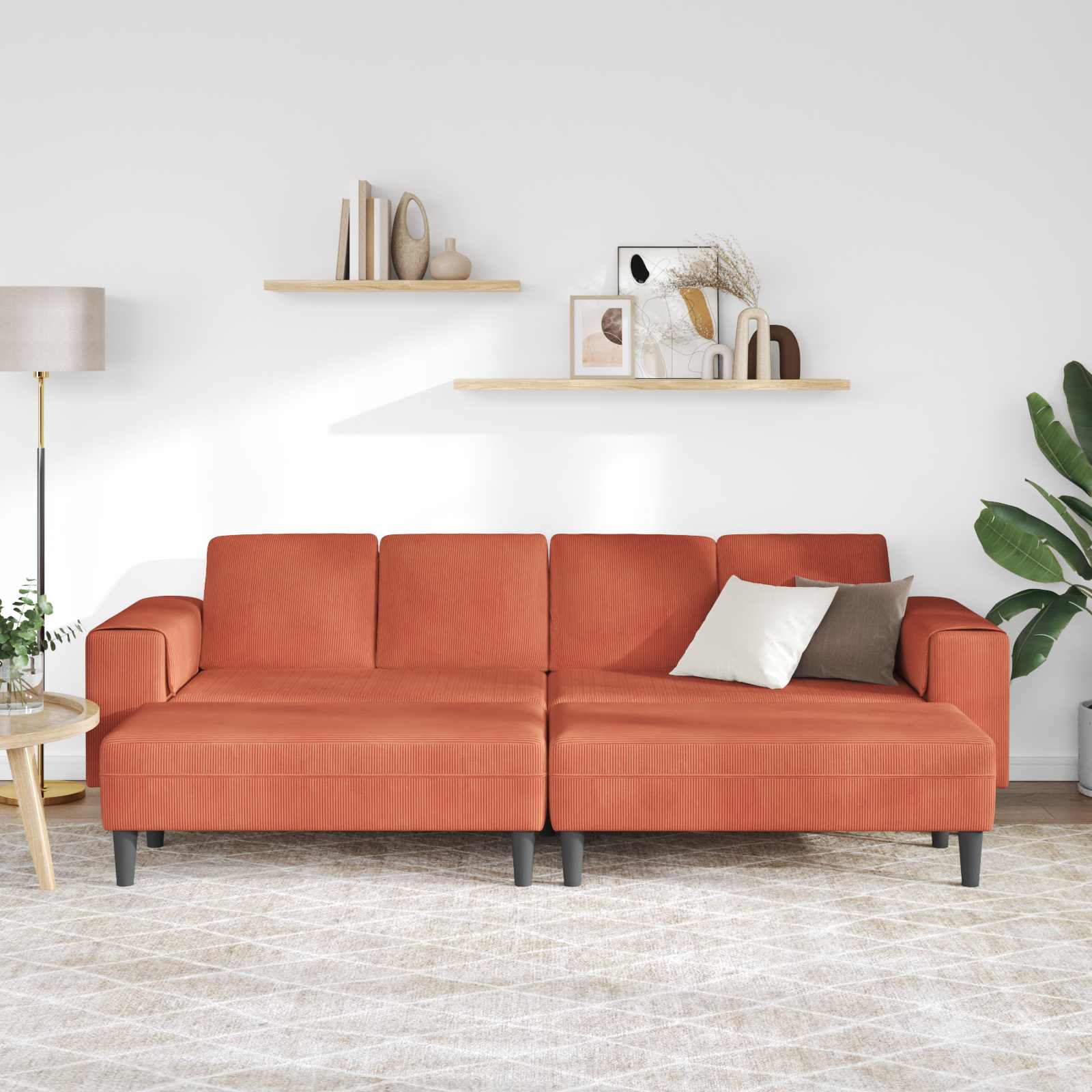 Καναπές Κόκκινο Πορτοκαλί 250 x 188 x 76 εκ.