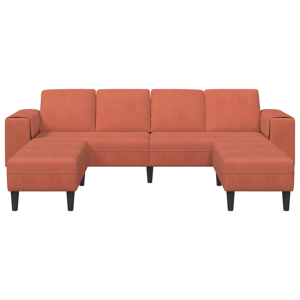 Καναπές Κόκκινο Πορτοκαλί 250 x 188 x 76 εκ.