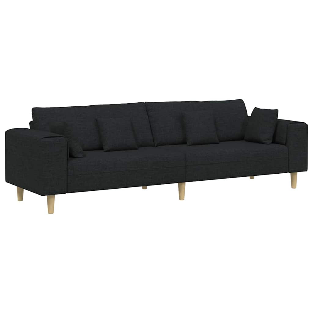 Καναπές Μαύρο 250 x 77 x 76 εκ. ύφασμα