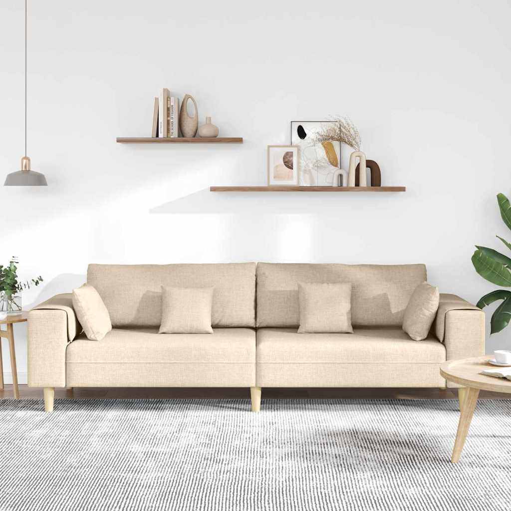 Καναπές Κρεμ 250 x 77 x 76 εκ. ύφασμα