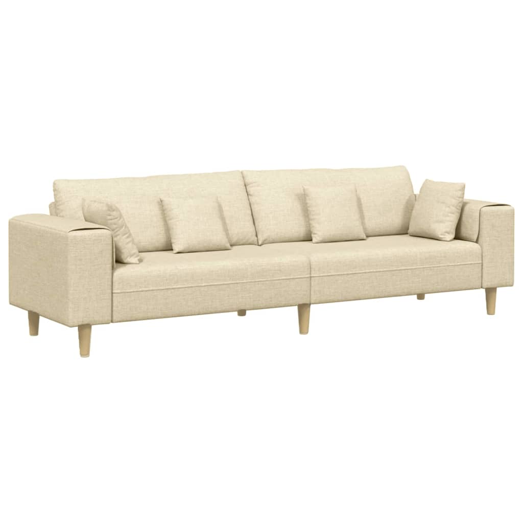 Καναπές Κρεμ 250 x 77 x 76 εκ. ύφασμα