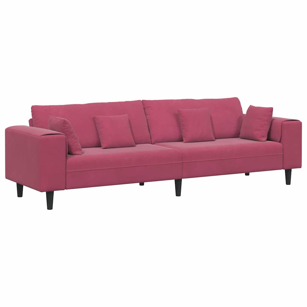 Καναπές Κόκκινο 250 x 77 x 76 εκ. Βελούδο