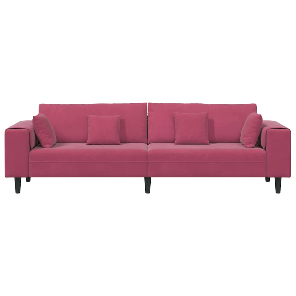 Καναπές Κόκκινο 250 x 77 x 76 εκ. Βελούδο