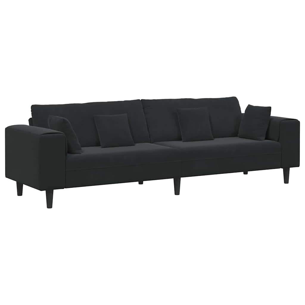 Καναπές Μαύρο 250 x 77 x 76 εκ. Βελούδο