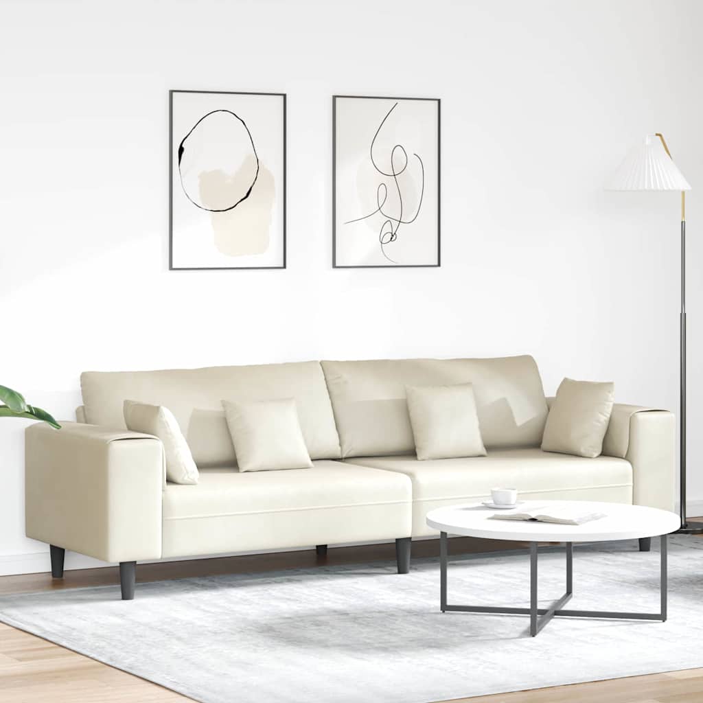 Καναπές Κρεμ 250 x 77 x 76 εκ. Βελούδο