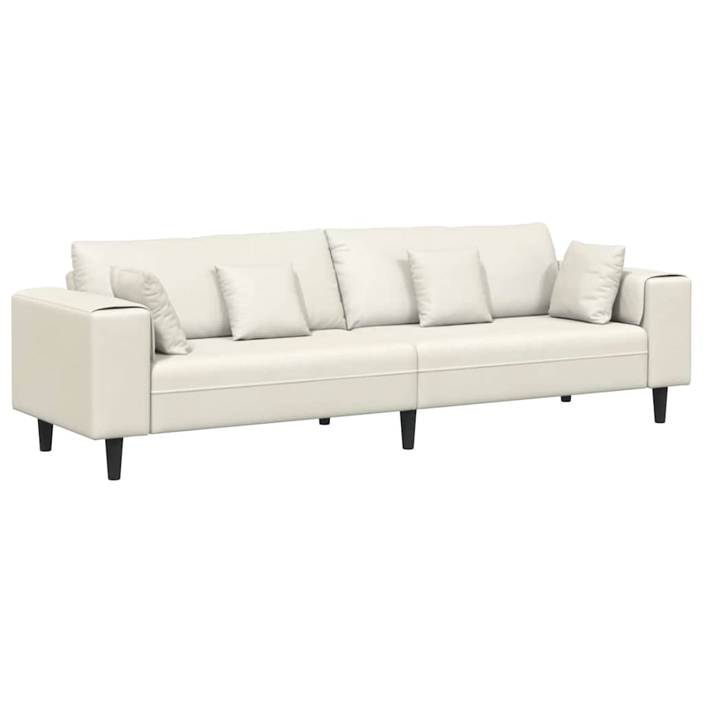 Καναπές Κρεμ 250 x 77 x 76 εκ. Βελούδο