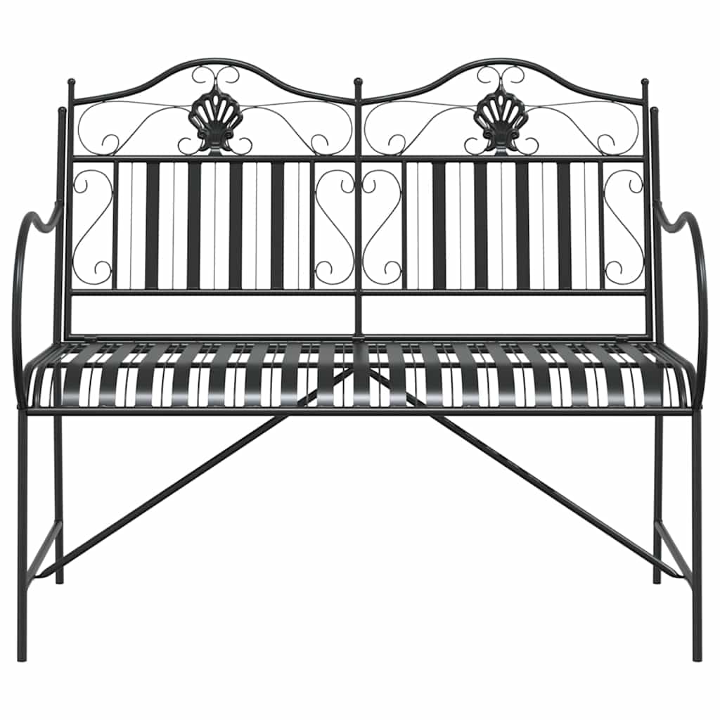 Παγκάκι κήπου 2 -Seater 103,5 x 59 x 89 εκ. Ατσάλι Μαύρο