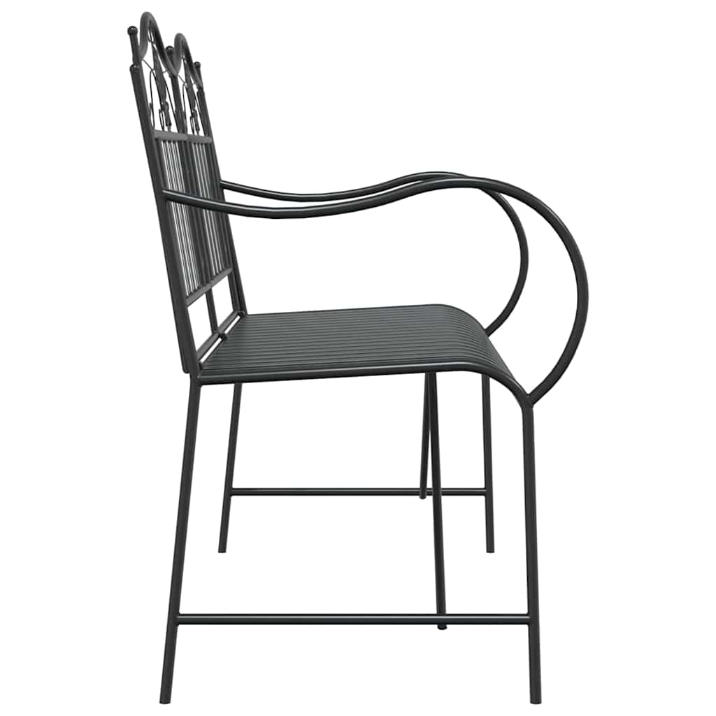 Παγκάκι κήπου 2 -Seater 103,5 x 59 x 89 εκ. Ατσάλι Μαύρο