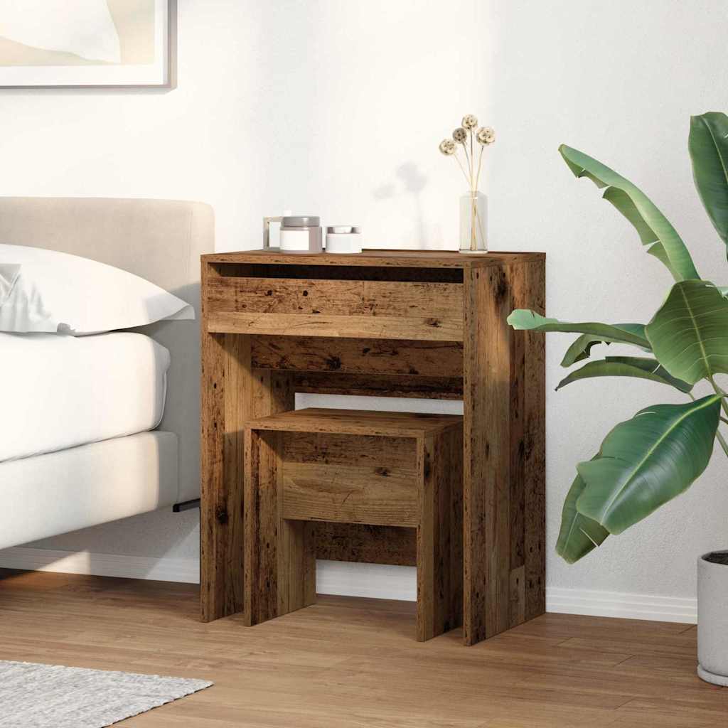 Τραπέζι ντυσίματος 2 τμχ. Παλιό Ξύλο 60 x 40 x 75 cm