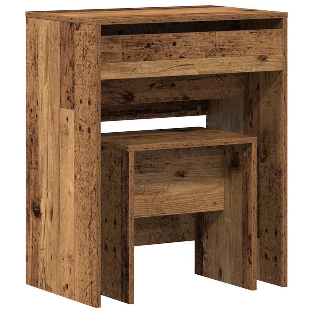 Τραπέζι ντυσίματος 2 τμχ. Παλιό Ξύλο 60 x 40 x 75 cm