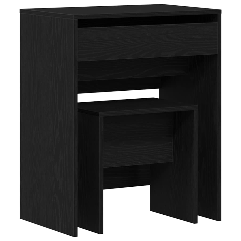Τραπέζι ντυσίματος 2 τμχ. Μαύρη δρυς 60 x 40 x 75 cm