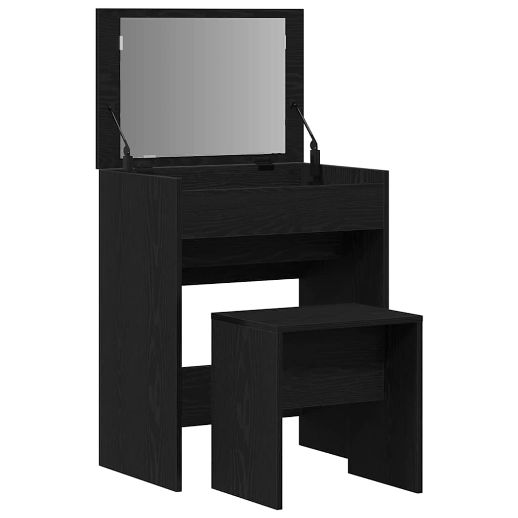 Τραπέζι ντυσίματος 2 τμχ. Μαύρη δρυς 60 x 40 x 75 cm