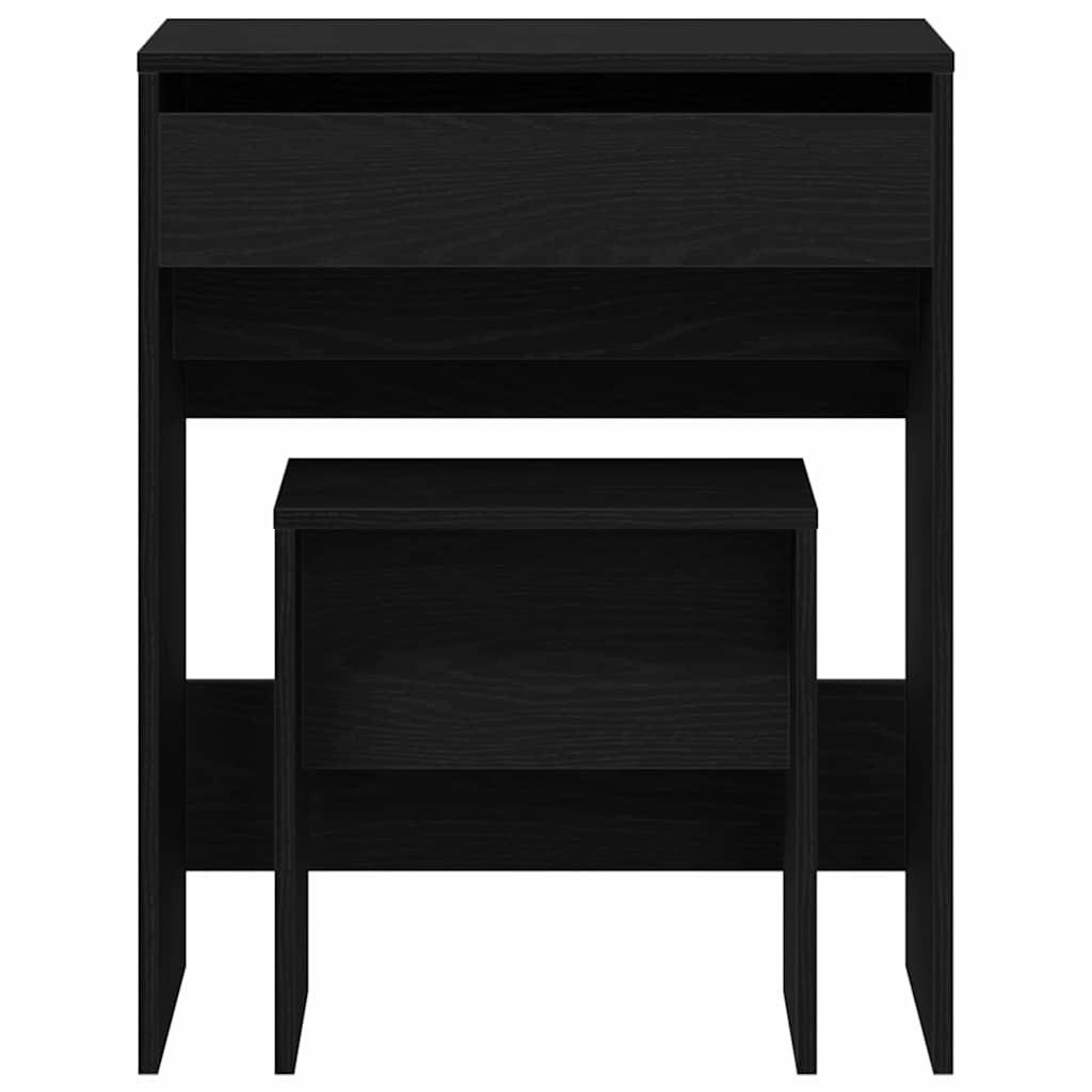 Τραπέζι ντυσίματος 2 τμχ. Μαύρη δρυς 60 x 40 x 75 cm