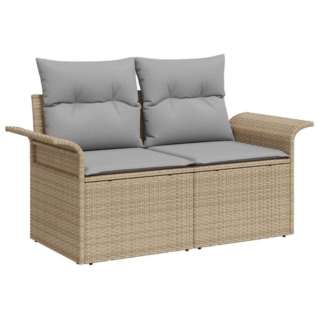 Σετ Καναπέ Κήπου 7 pcs 6-Seater Μπεζ και Γκρι συνθετικό ρατάν