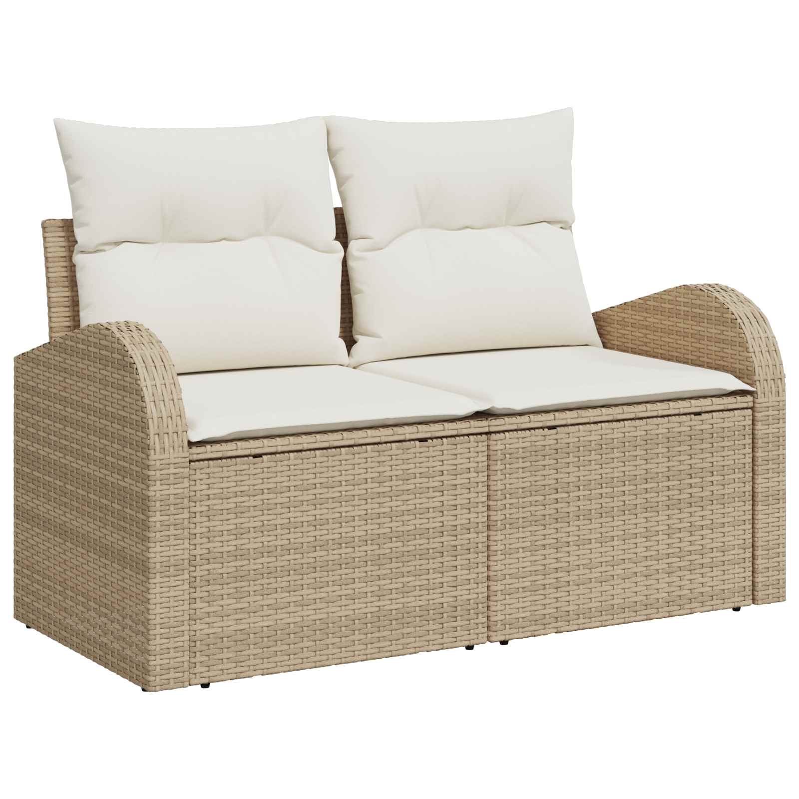 Σετ Καναπέ Κήπου 5 pcs 4-Seater Μπεζ και Κρέμα συνθετικό ρατάν