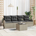 Σετ Καναπέ Κήπου 5 pcs 4-Seater Ανοιχτό Γκρι και Σκούρο Γκρι