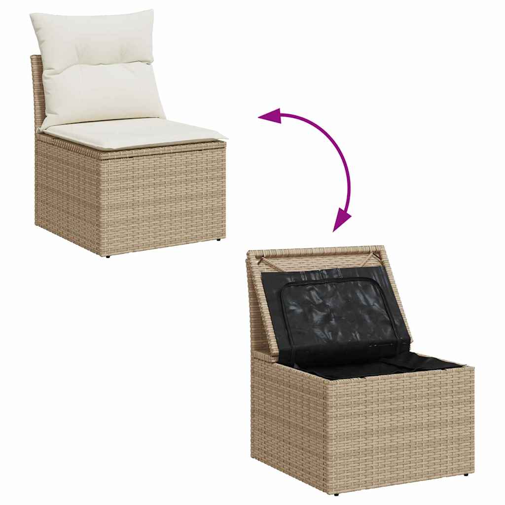 Σετ Καναπέ 5 τμχ. 4-Αριθμός καθισμάτων Μπεζ και Κρέμα