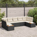 Σετ Καναπέ Κήπου 7 τεμ. 7-Αριθμός καθισμάτων Μαύρο και Κρέμα